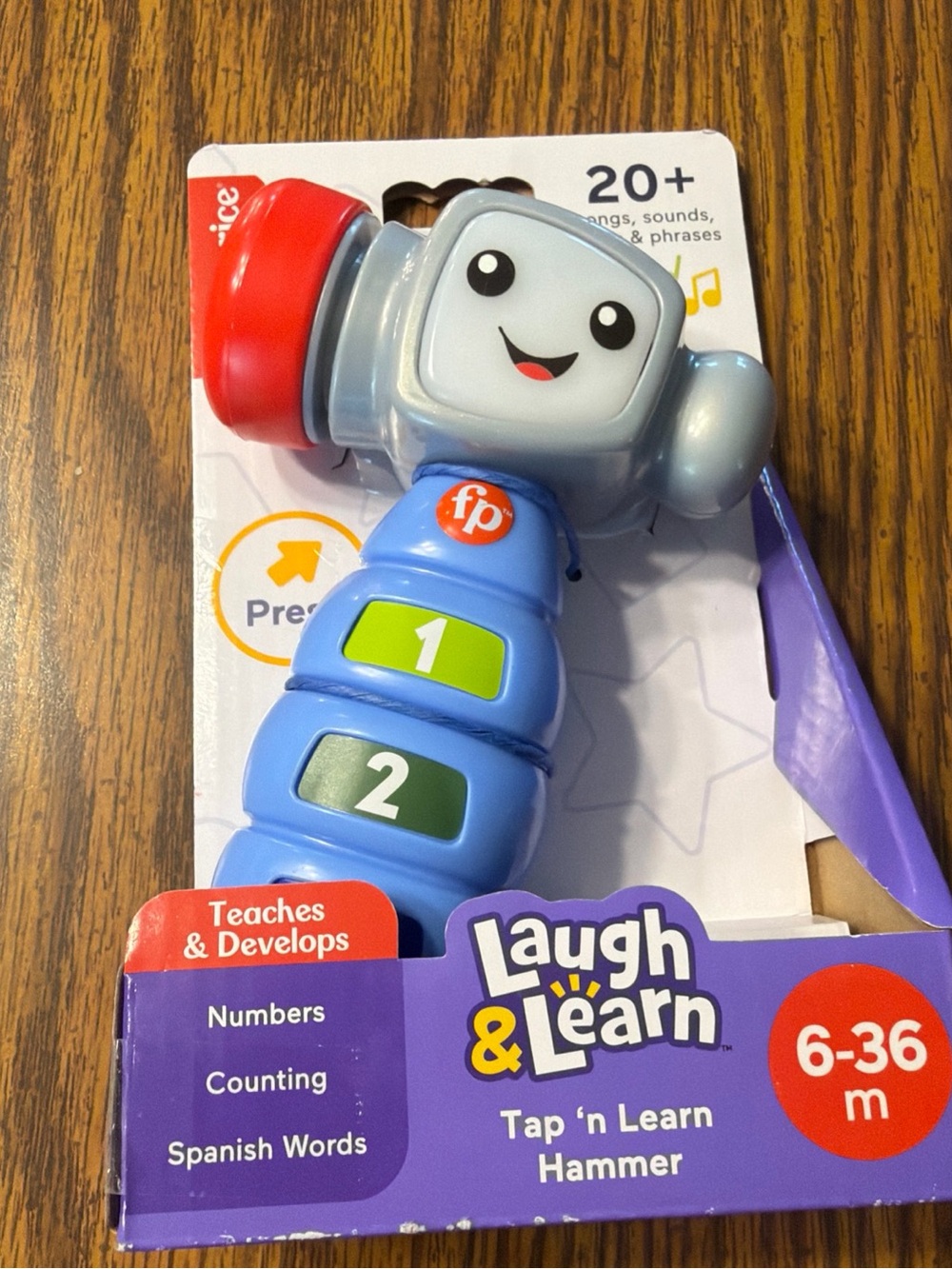 Fisher-Price Laugh & Learn Tap 'n Learn Hammer - Blue, Red & Gray